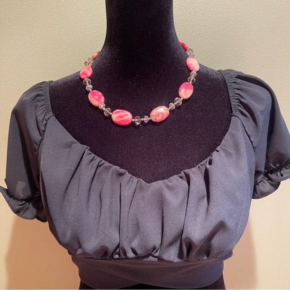 Y2k rhodonite stone necklace - Picture 2 of 5